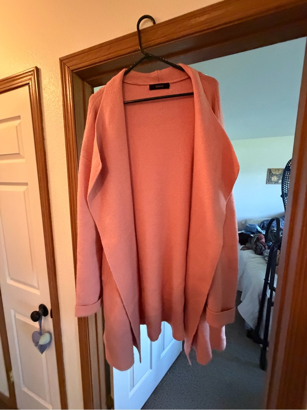 PinkOpen-Front Draped Cardigan